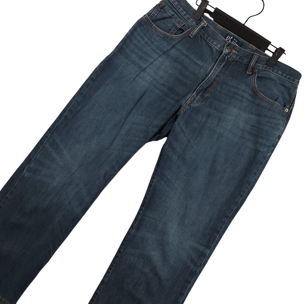 Gap Standard Jeans Mens 36x32 (Fits 35x30) Blue Medium Wash Regular Straight